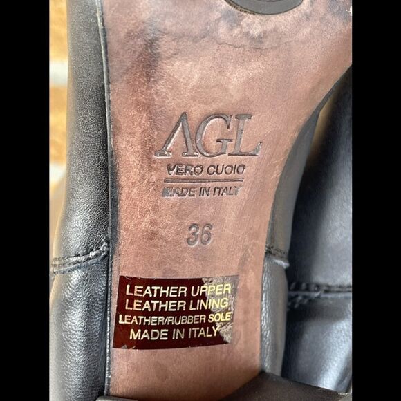 AGL Black Leather Cap Toe Booties 36 - Picture 6 of 11